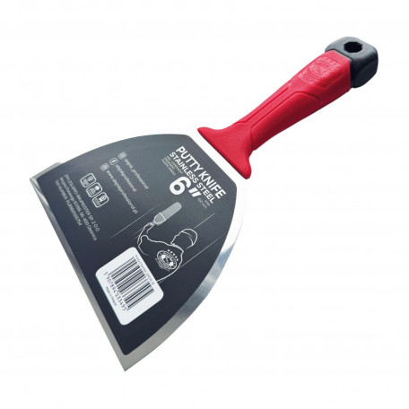 Однокомпонентный шпатель Olejnik Plastic Handle, 150 мм, закаленная нержавеющая сталь, эргономичная форма (124015-1K)