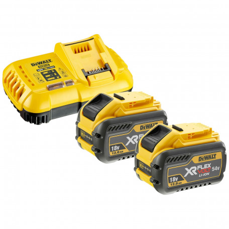 Зарядний пристрій DeWALT 18V/54V, вихідний струм 8 А, + 2 акумулятори Li-Ion 54В XR 12 Аг (DCB118Y2)