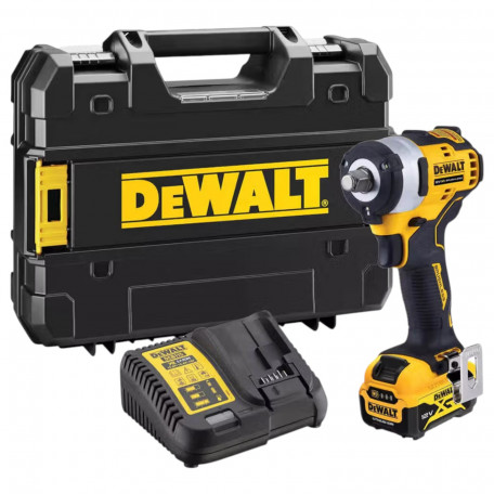 Гайкокрут ударний акумуляторний безщітковий DeWALT + зарядний пристрій, акумулятор 12V XR Li-lon 5 Аг, валіза TSTAK (DCF901P1)