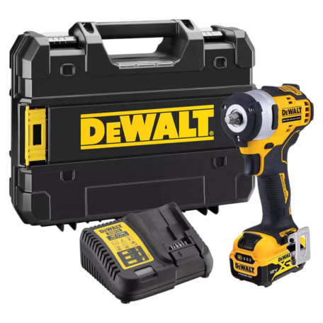 Гайкокрут ударний акумуляторний безщітковий DeWALT + зарядний пристрій, акумулятор 12V XR Li-lon 5 Аг, валіза TSTAK (DCF903P1)