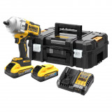 Гайкокрут ударний акумуляторний безщітковий DeWALT + 2 акумулятори, зарядний пристрій, валіза TSTAK (DCF961H2T)