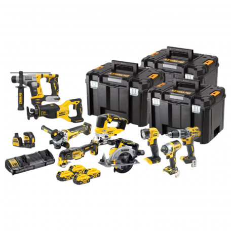 Набір з десяти інструментів акумуляторних, DeWALT (DCK1012P4T)