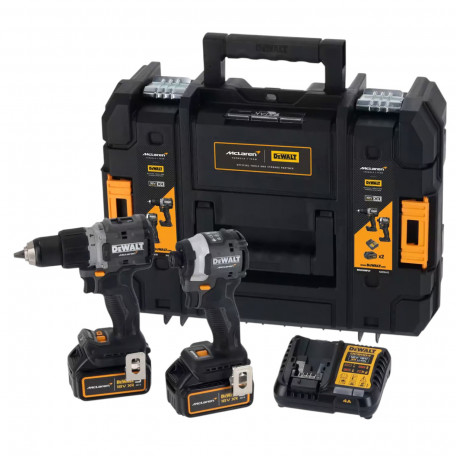Набір з двох інструментів DeWALT акумуляторних безщіткових McLaren F1 TEAM LIMITED EDITION, 2 акумулятори, зарядний пристрій, TSTAK (DCK200MP2T)
