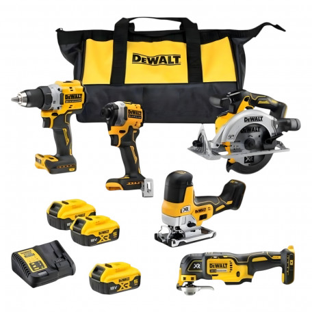 Набір з п'яти інструментів акумуляторних, безщіткових, DeWALT (DCK502P3)