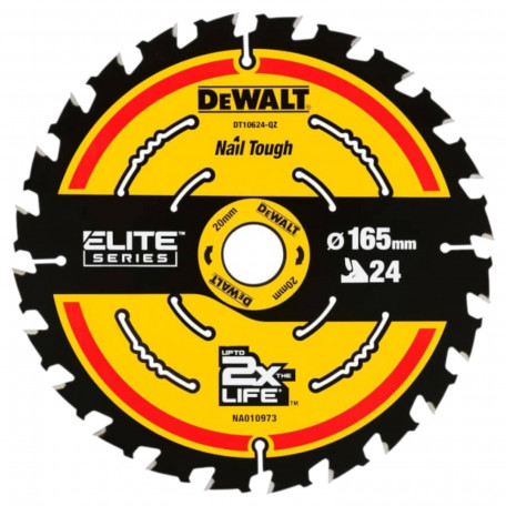 Диск пильный, по дереву DeWalt Extreme Elite 165x0.99x16 мм, 24T (DT10400)
