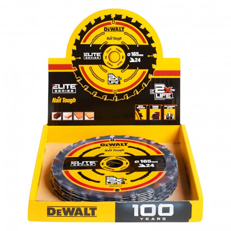 Диск пильный, по дереву DeWalt Extreme Elite 165x0.99x16 мм, 24T (10 шт.) (DT10400_10)