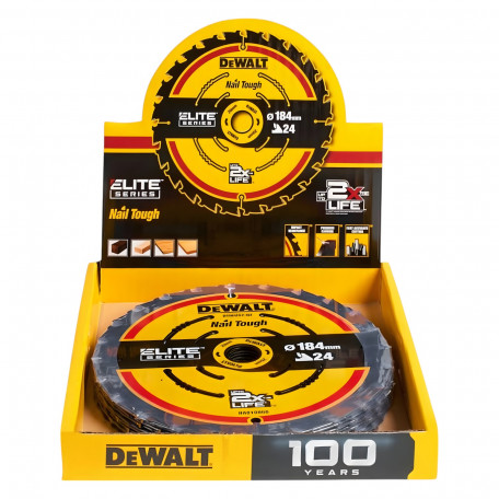 Диск пильный, по дереву DeWalt Extreme Elite 184x0.99x16 мм, 24T (10 шт.) (DT10401_10)