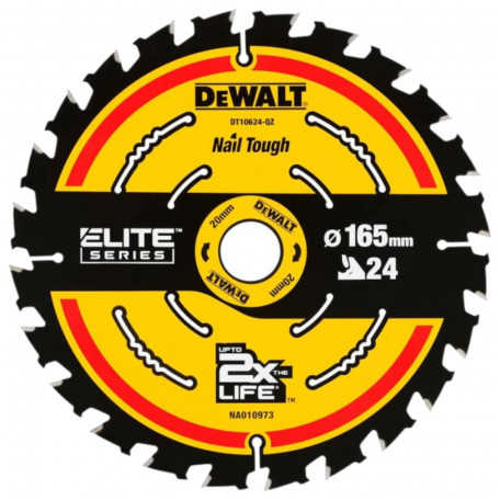 Диск пильный, по дереву DeWalt Extreme Elite 165x0.99x20 мм, 24T (DT10624)