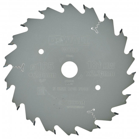 Диск пильный, по дереву DeWalt Extreme Workshop 165x1.6x20 мм, 18T (DT1089)