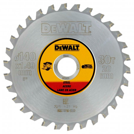 Диск пильний, по металу DeWalt Metal Cutting 140x1.13x20 мм, 30T (DT1923)