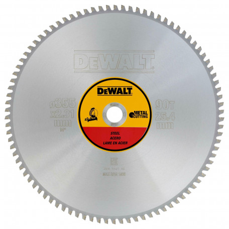 Диск пильний, по металу DeWalt Metal Cutting 355x1.95x25.4 мм, 90T (DT1927)