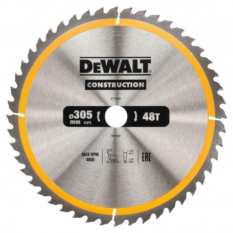 Диск пильный, по дереву DeWalt Construction 305x2x30 мм, 48T (DT1959)