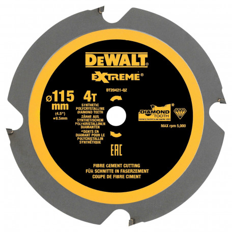 Диск пильний, універсальний DeWalt 	Extreme Multi Material 115x1.4x10 мм, 4T (DT20421)