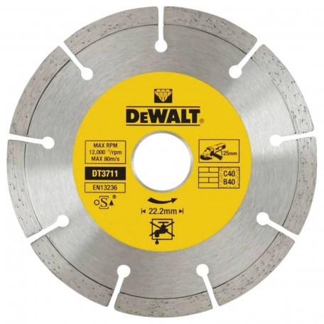 Диск алмазний, по бетону DeWalt 125x2,2x22,2 мм (DT3711)