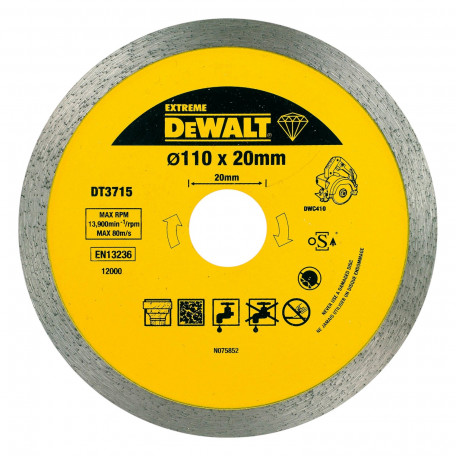 Диск алмазный, по плитке DeWalt 110x1,6x20 мм (DT3715)