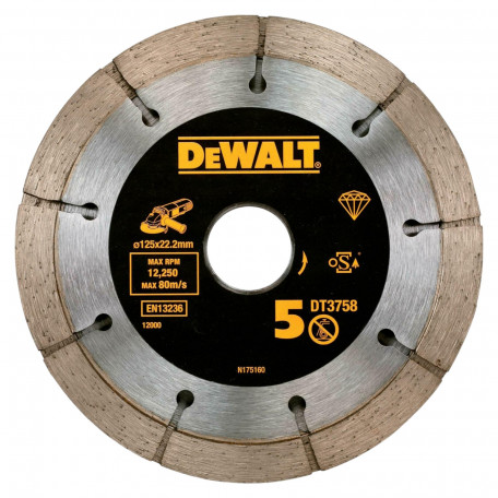 Диск алмазний, по бетону DeWalt 125x6,3x22,2 мм (DT3758)