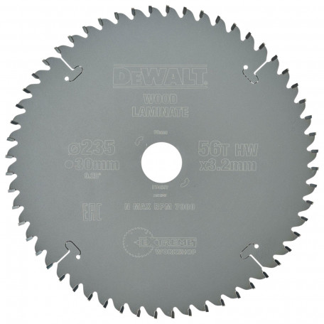 Диск пильний, по пластику/алюмінію DeWalt Extreme Workshop 235x2.2x30 мм, 56T (DT4097)