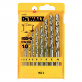 Набір свердел по металу DeWALT HSS-G, 1/2/3/4/5/6/7/8/9/10 мм. (DT5921)