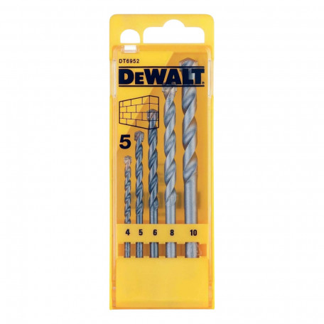 Набор сверл по бетону, кирпичу, камню DeWALT, 4/5/6/8/10 мм. (DT6952)