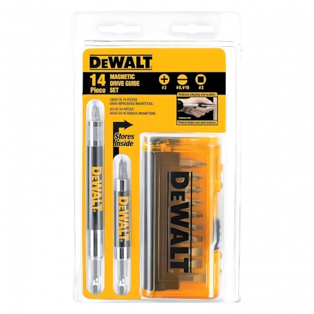 Набір біт DeWALT PH1/2/3, PZ2/3, SL6, T10/15/20/25/30, довжина 25 мм, 14 шт. (DT71502)