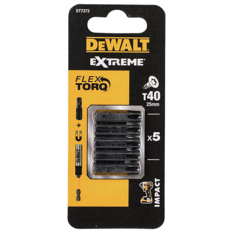 Набір біт DeWALT, T40, длина 25 мм, 5 шт (DT7373)
