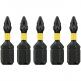 Набор бит DeWALT, ударные, IMPACT TORSION EXTREME, Pozidriv, Pz1, длина 25 мм, 5 шт (DT7386T)