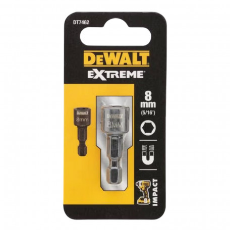 Голівка торцева магнітна 8 мм. DeWALT Impact, (DT7462)