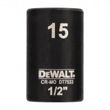 Головка торцева ударна, коротка, 15 мм, DeWALT IMPACT (DT7533)