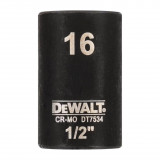 Головка торцевая ударная, короткая, 16 мм, DeWALT IMPACT (DT7534)