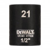 Головка торцева ударна, коротка, 21 мм, DeWALT IMPACT (DT7539)