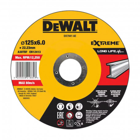 Круг шліфувальний DeWALT EXTREME, 125х6х22.23 мм (DX7941)
