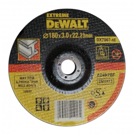 Круг отрезной DeWALT EXTREME, стальметаллические трубы/профилицветные металлы, 180х3х22.23 мм (DX7967)