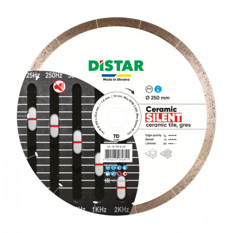 Круг алмазный, отрезный, Distar Ceramic Silent 1A1R 250x25,4 (10170516021)