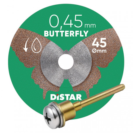 Круг алмазний вiдрiзний Distar Butterfly 1A1R 45x0,45 мм., з тримачем (11143158073)
