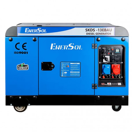 Генератор дизельный, с электростартером EnerSol SKDS-13EBAU, 998 кубов, 230/400В, 12 кВт, (SKDS-13EBAU)