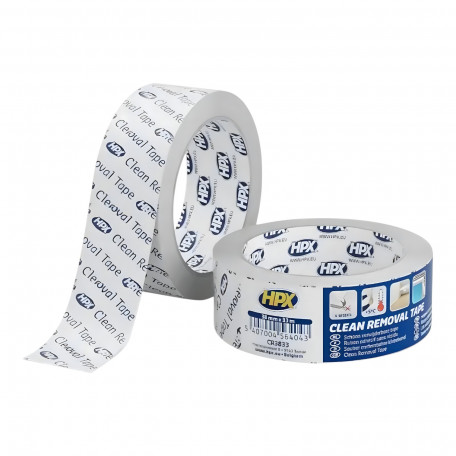 Захисна стрічка HPX  "Чисте зняття" 50мм х 33м біла плiвка (CR5033)