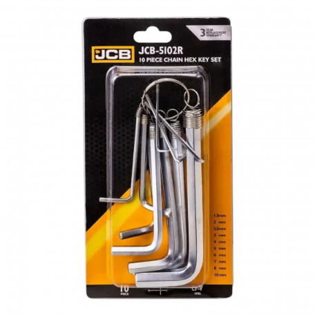 Набір Г-подібних ключів, шестигранних, JCB Tools JCB-5102R (10 предметів.) (65624)
