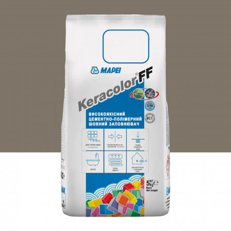 Цементний розчин для заповнення швів шириною до 6 мм Mapei Keracolor FF ALU 134 Шовк 5 кг (5051345)