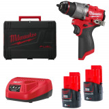 Шуруповерт ударний акумуляторний MILWAUKEE M12 FPD2-202X, 45Нм (4933479868)