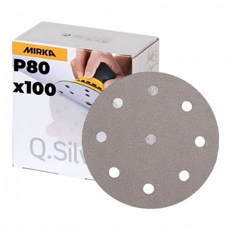 Шліфувальний круг Mirka Q.SILVER 125мм, 9 отворів Р80, 100 шт/уп (3661809980)