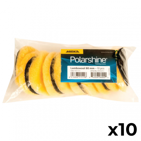 Полировочный круг Mirka Lambswool Pad Pro, Ø80 мм, желтый, 10 шт. (7990771011)