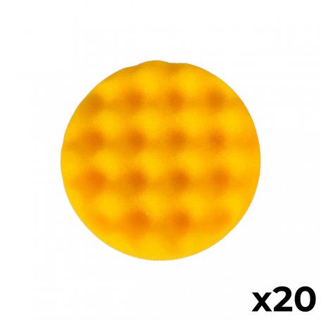 Полірувальний поролоновий пад Mirka, діаметр 85 мм, жовтий, вафельний, 20 шт. (7993428521)