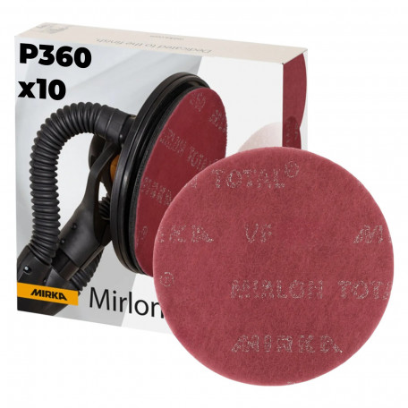 Шліфувальний круг Mirka MIRLON TOTAL, 225 мм, VF 360, червоний, 10 шт/уп (8122301037)