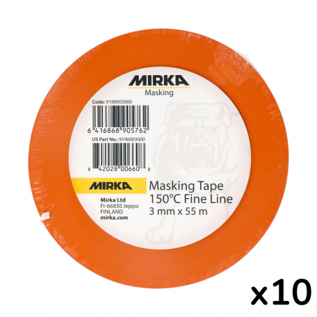 Малярная лента Mirka Fine Line 150 ° C, 3 мм x 55 м, 10 шт. (9190003000)