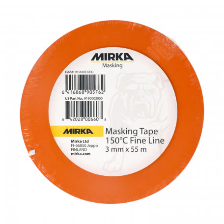 Малярная лента Mirka Fine Line 150 ° C, 3 мм x 55 м, 1 шт. (9190003000-1)