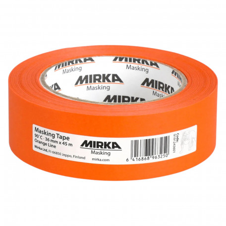 Малярная лента Mirka Masking Tape Orange Line 90 C, 36 мм х 45 м, 1 шт. (9191243601-1)