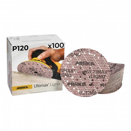 Шлифовальный круг Mirka ULTIMAX LIGNO, 150 мм, Р120, 100шт/уп (UL6M109912)