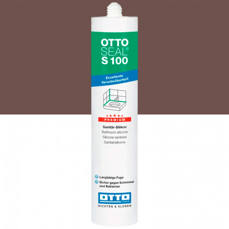 Санитарный силиконовый герметик OTTOSEAL S100 C1082 каштан, 300 мл (1390300000032)