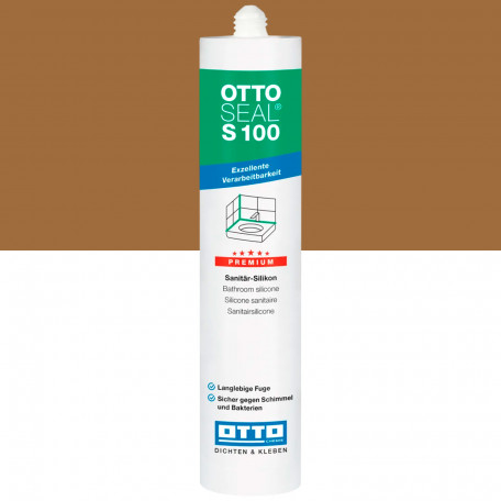 Санитарный силиконовый герметик OTTOSEAL S100 C60 умбра, 300 мл (1390300000060)