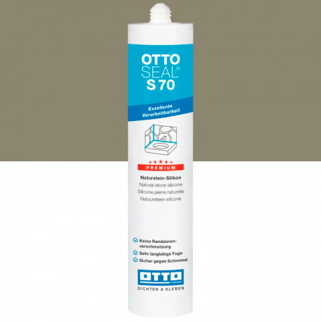 Силіконовий герметик OTTOSEAL S70 C6111 матовий санітарний сірий, 310 мл (1926400000018)